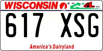 WI license plate 617XSG