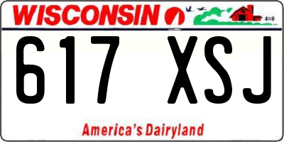 WI license plate 617XSJ
