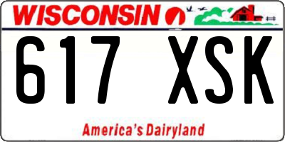 WI license plate 617XSK
