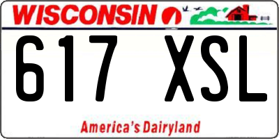 WI license plate 617XSL