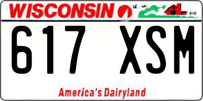 WI license plate 617XSM