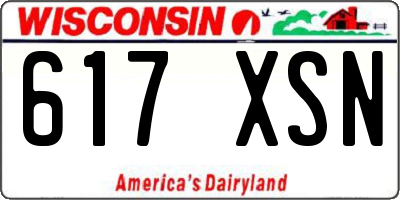 WI license plate 617XSN