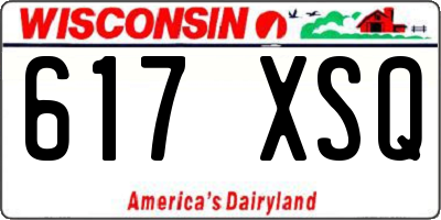 WI license plate 617XSQ