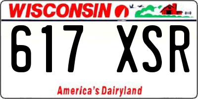WI license plate 617XSR