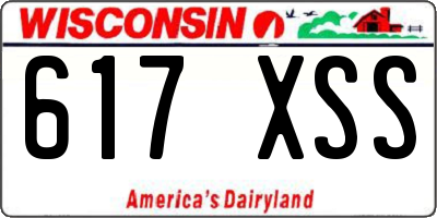 WI license plate 617XSS