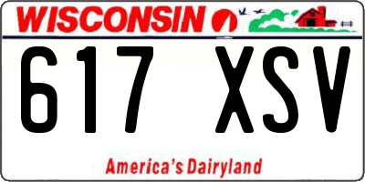WI license plate 617XSV