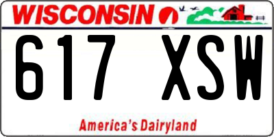 WI license plate 617XSW