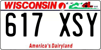 WI license plate 617XSY