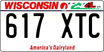 WI license plate 617XTC
