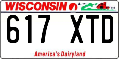 WI license plate 617XTD