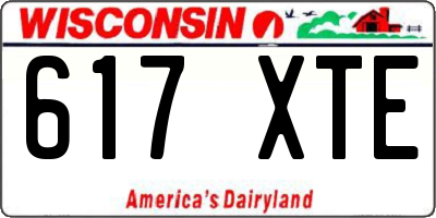 WI license plate 617XTE