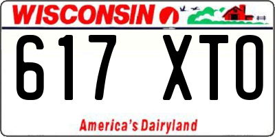 WI license plate 617XTO
