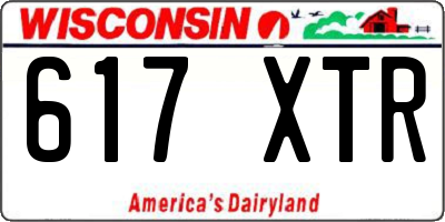 WI license plate 617XTR