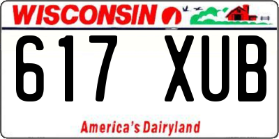 WI license plate 617XUB