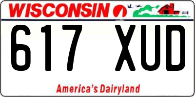 WI license plate 617XUD