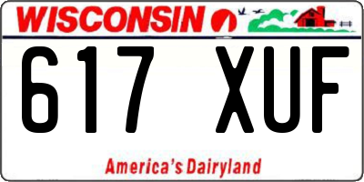 WI license plate 617XUF