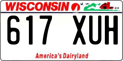 WI license plate 617XUH