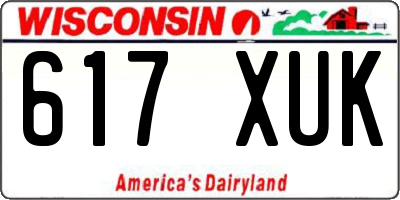 WI license plate 617XUK