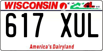 WI license plate 617XUL