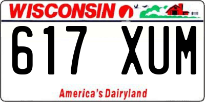 WI license plate 617XUM