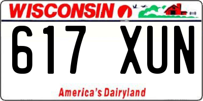 WI license plate 617XUN