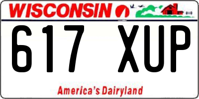 WI license plate 617XUP