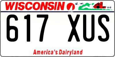 WI license plate 617XUS