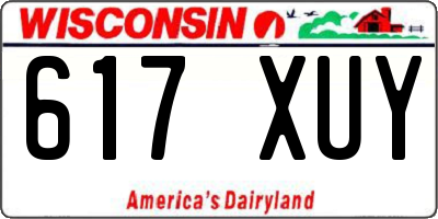 WI license plate 617XUY
