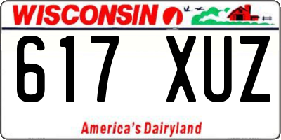 WI license plate 617XUZ