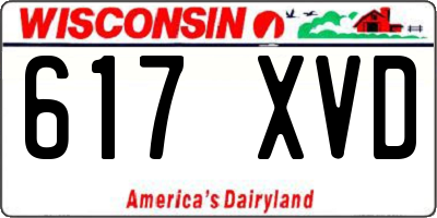 WI license plate 617XVD