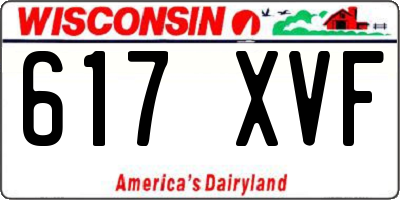 WI license plate 617XVF