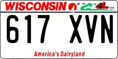 WI license plate 617XVN