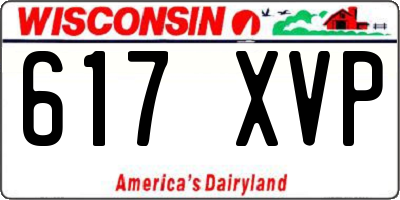 WI license plate 617XVP