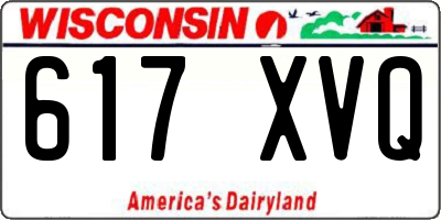WI license plate 617XVQ