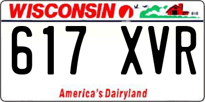 WI license plate 617XVR