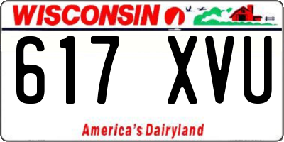 WI license plate 617XVU