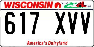 WI license plate 617XVV