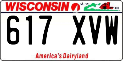 WI license plate 617XVW