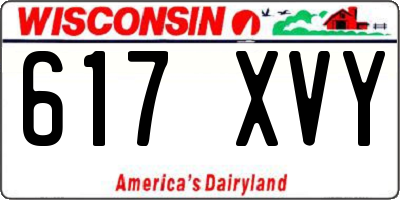 WI license plate 617XVY