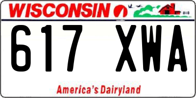 WI license plate 617XWA