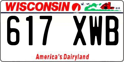 WI license plate 617XWB