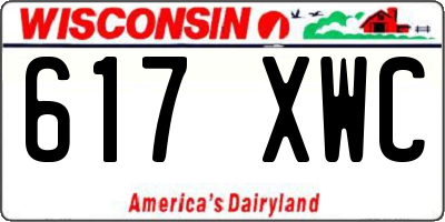 WI license plate 617XWC