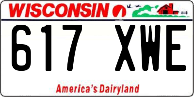 WI license plate 617XWE