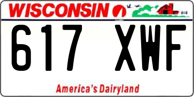 WI license plate 617XWF