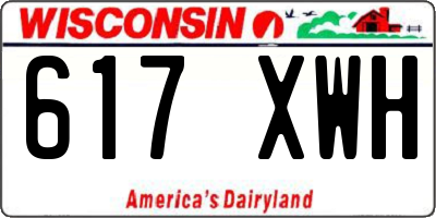 WI license plate 617XWH