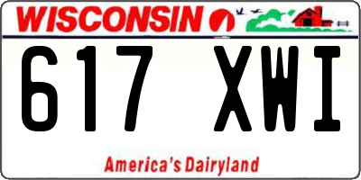 WI license plate 617XWI