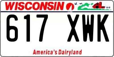 WI license plate 617XWK
