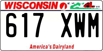 WI license plate 617XWM