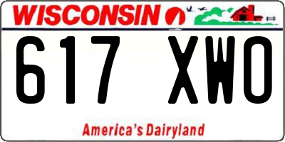 WI license plate 617XWO