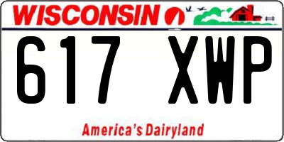 WI license plate 617XWP